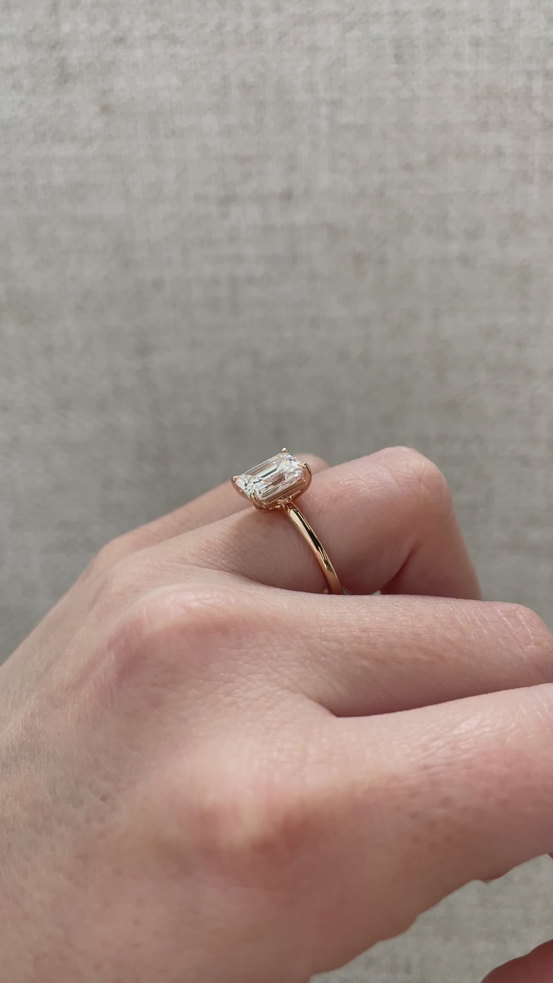 2.0-4.0 CT Emerald Cut Lab Grown Diamond Solitaire Engagement Ring