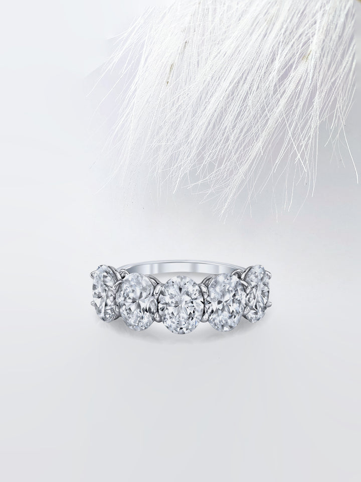 Oval FG-VS1 Lab Grown Diamond Five Stone Stacking Band