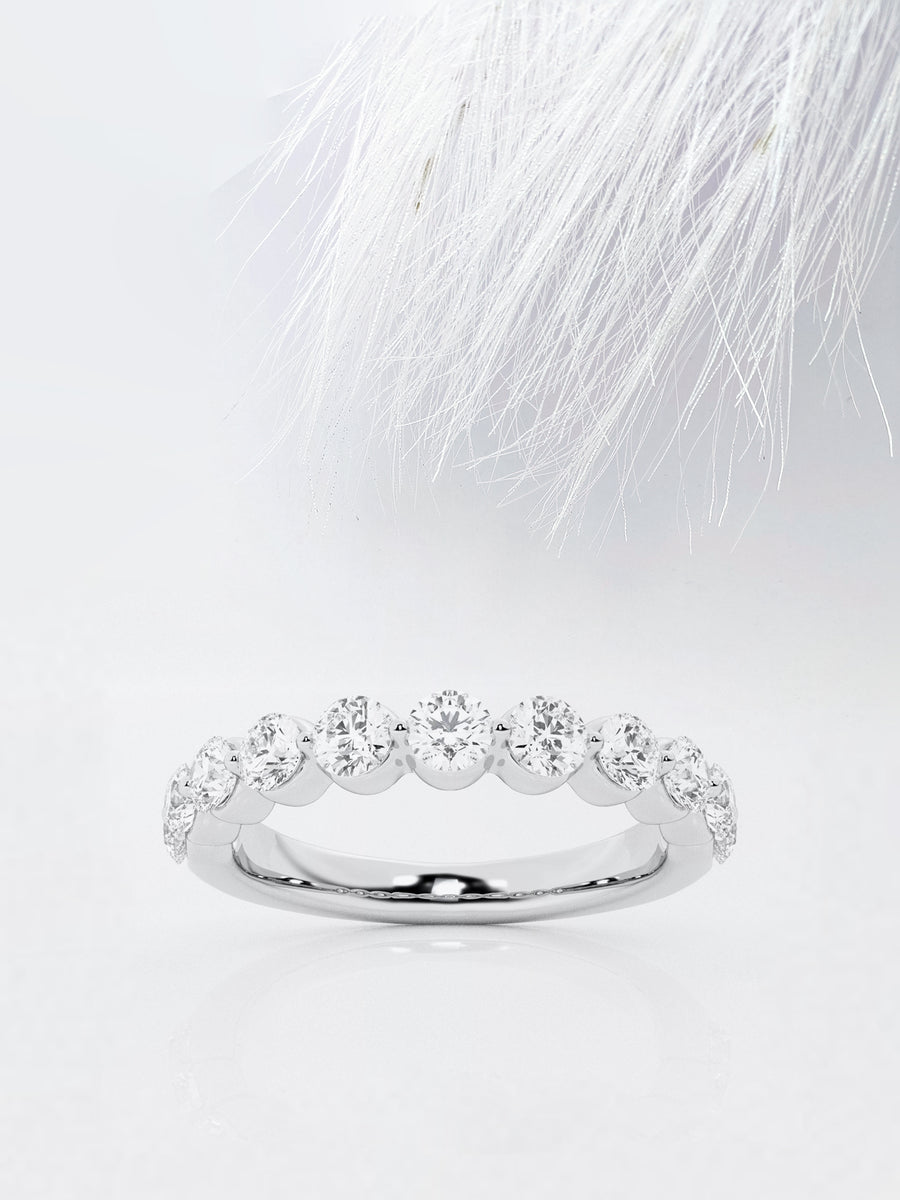 Round FG-VS2 Lab Grown Diamond Floating Wedding Band
