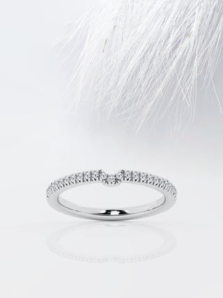 Round FG-VS2 Lab Grown Diamond French Pave Stacking Band