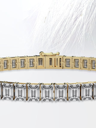 Emerald Cut Moissanite Diamond Tennis Bracelet For Women
