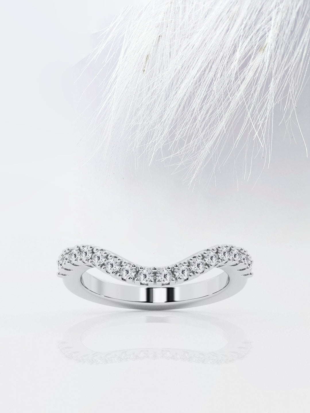 Round FG-VS2 Lab Grown Diamond Curved Wedding Band