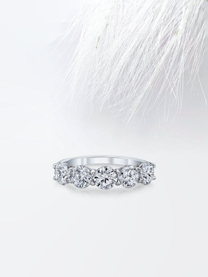 Round FG-VS1 Lab Grown Diamond Five Stone Wedding Band