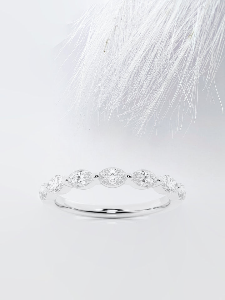 Marquise FG-VS2 Lab Grown Diamond Floating Wedding Band