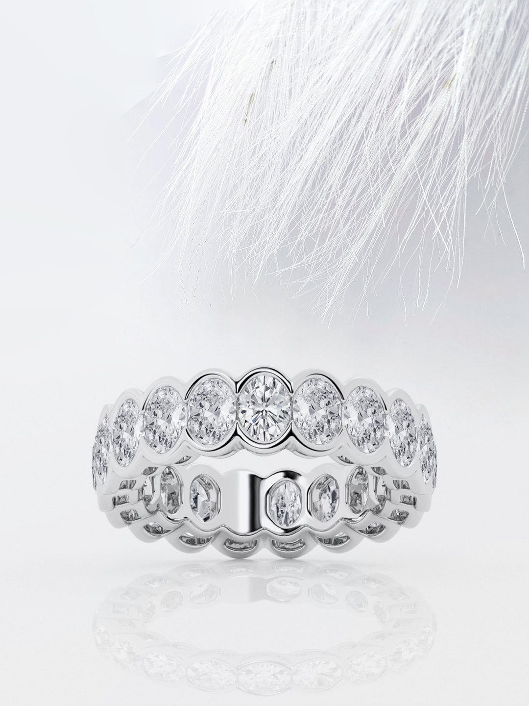 Oval FG-VS2 Lab Grown Diamond Bezel Set Eternity Band