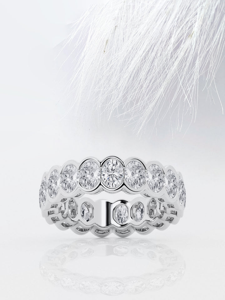 Oval FG-VS2 Lab Grown Diamond Bezel Set Eternity Band