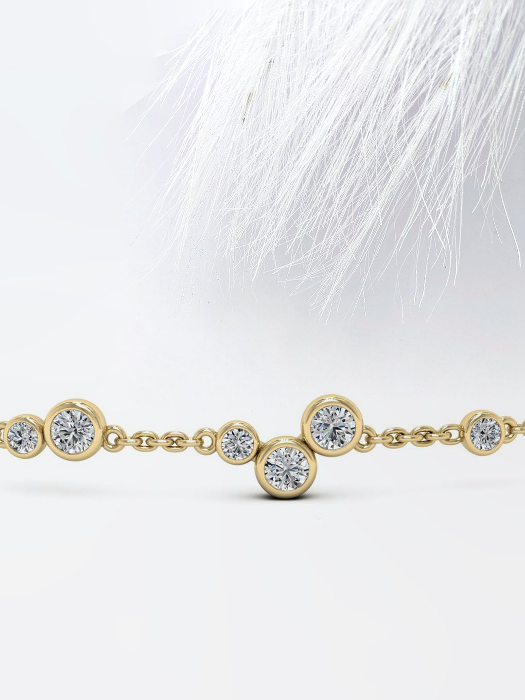 Round Cut Moissanite Diamond Bezel Set Bracelet For Women
