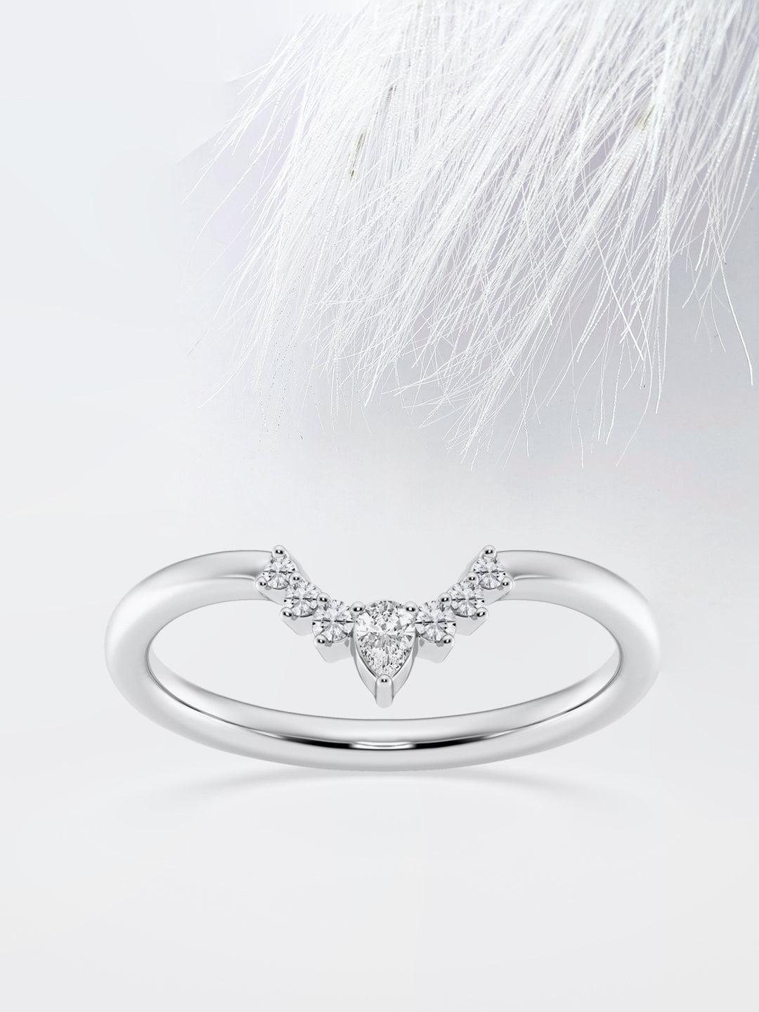 Pear FG-VS2 Lab Grown Diamond Curved Wedding Band