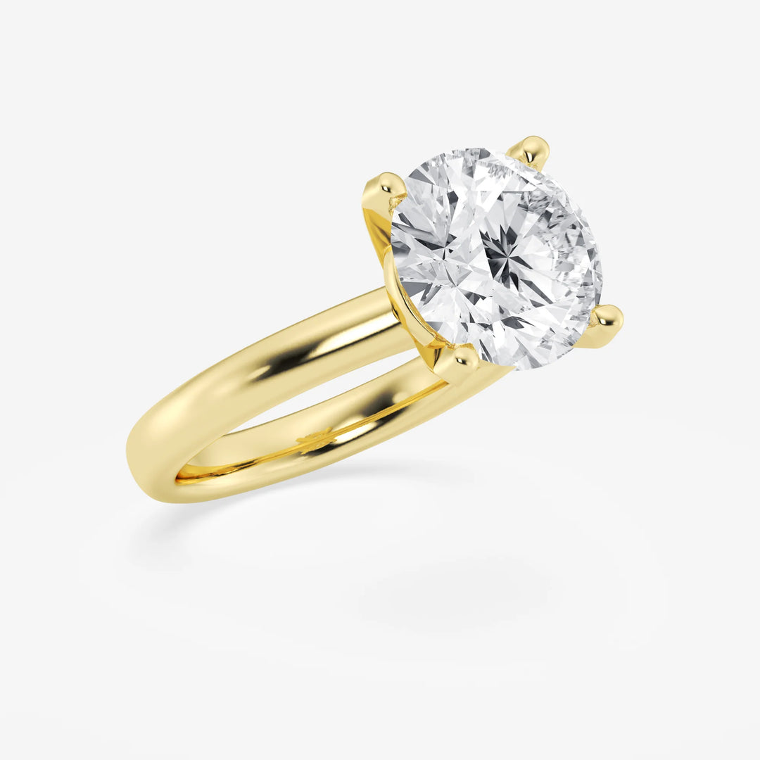 1.0 CT Round Cut Moissanite Classic Solitaire Diamond Engagement Ring
