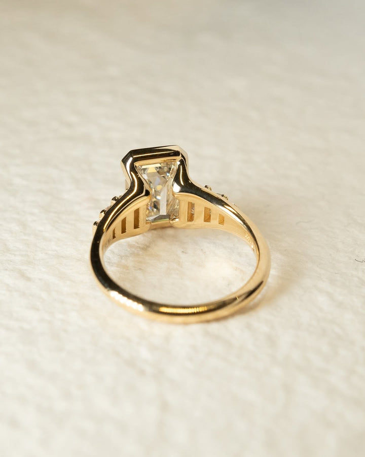 1.0 -3.0 CT Emerald Cut Lab Grown Diamond Seven Stone Engagement Ring