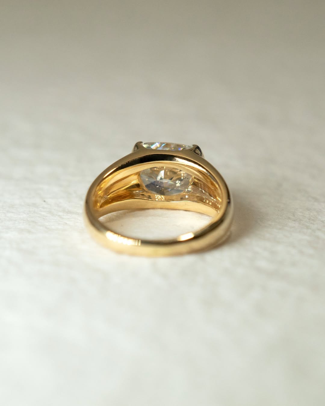 1.50 -3.80 CT Cushion Cut Lab Grown Diamond Bezel Engagement Ring