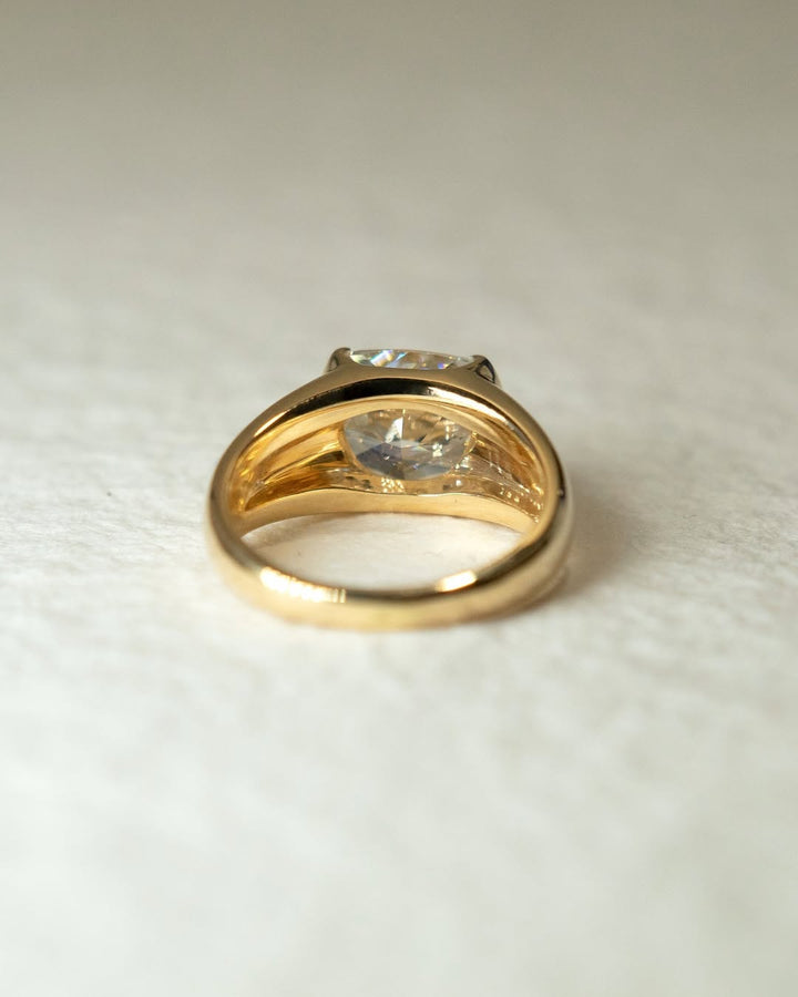 1.50 -3.80 CT Cushion Cut Lab Grown Diamond Bezel Engagement Ring