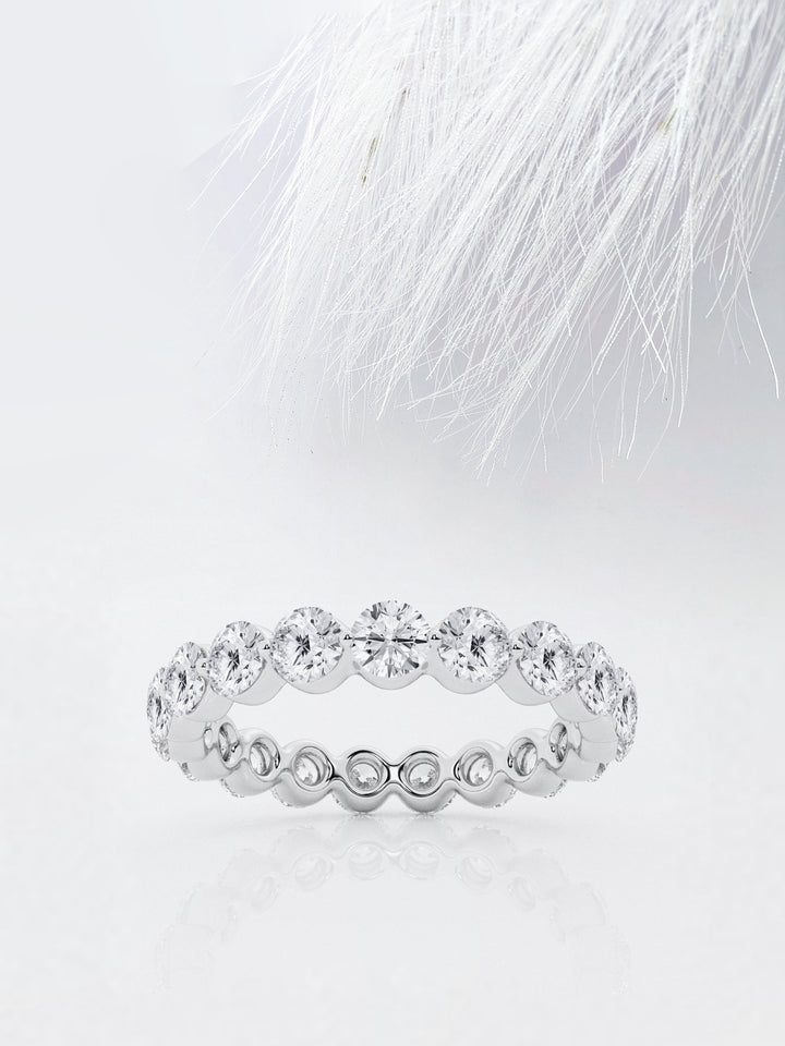 Round FG-VS2 Lab Grown Diamond Full Eternity Wedding Band
