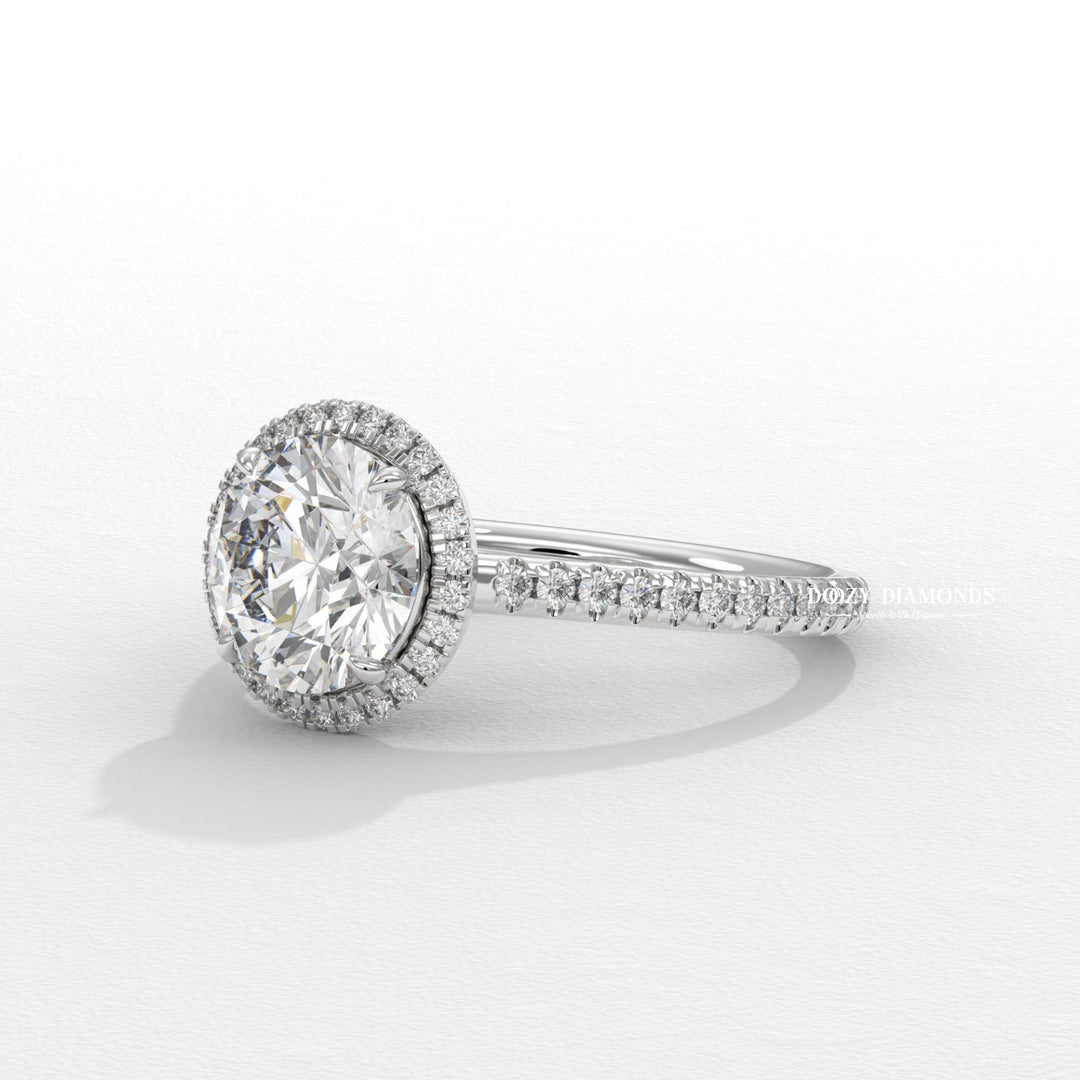 Round handmade diamond engagement ring, Round custom diamond engagement ring, Round made-to-order diamond engagement ring, Round personalized 