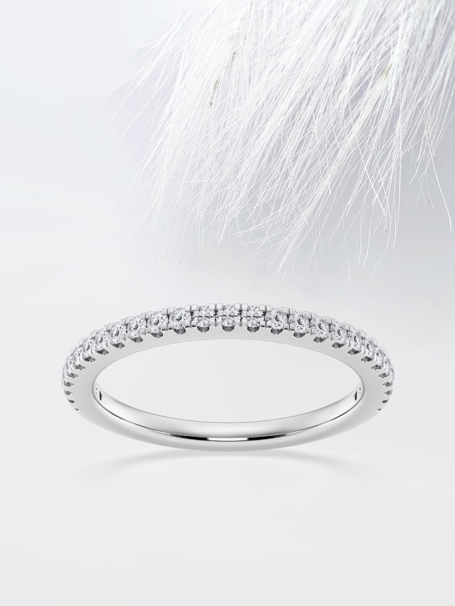 Round FG-VS2 Lab Grown Diamond French Claw Half Eternity Band