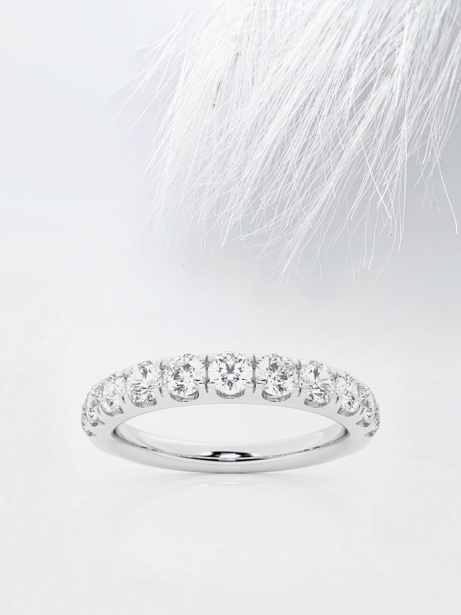 Round FG-VS2 Lab Grown Diamond Half Eternity Wedding Band