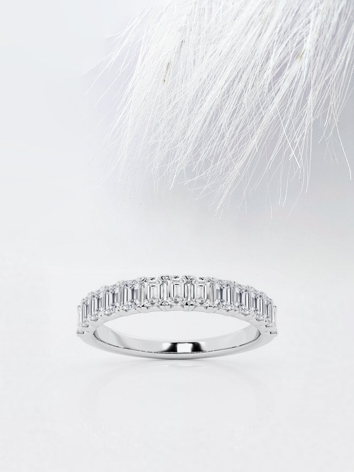 Emerald FG-VS2 Lab Grown Diamond Half Eternity Wedding Band