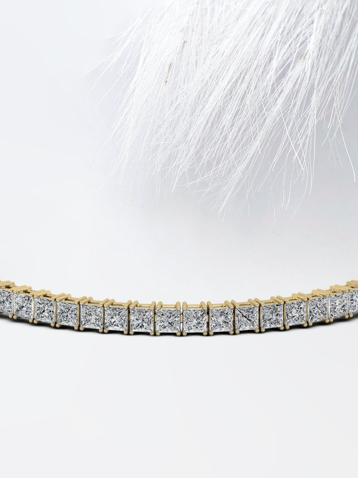 Princess cut Moissanite Diamond Tennis Bracelet In 14K White Gold