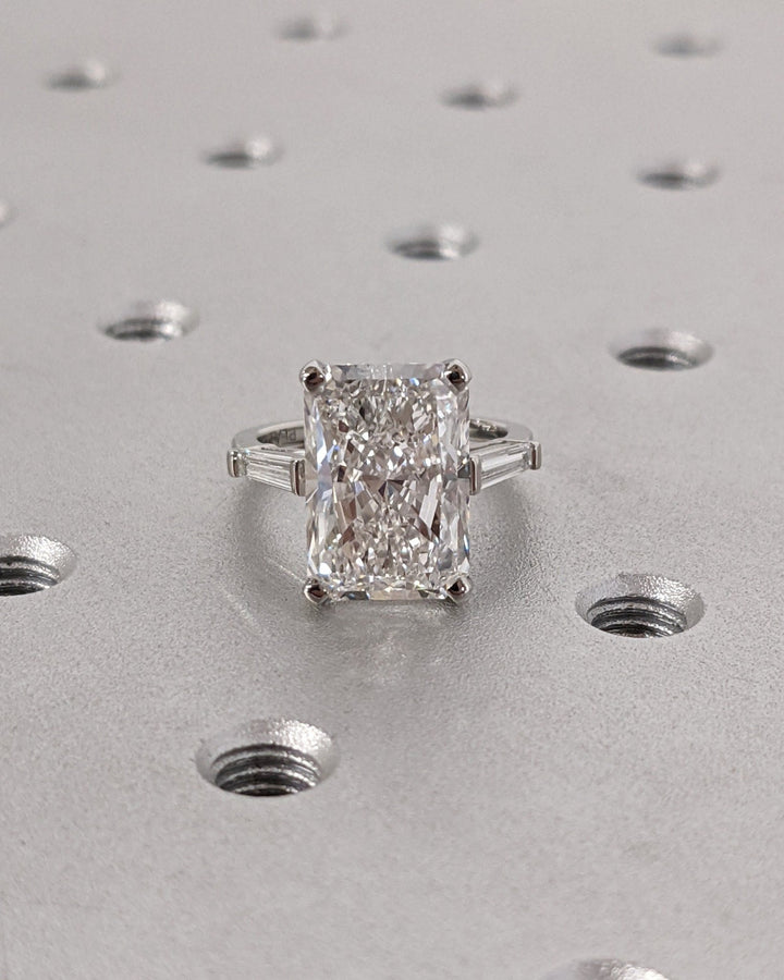 Women's 6CT radiant cut three stone lab grown diamond ring