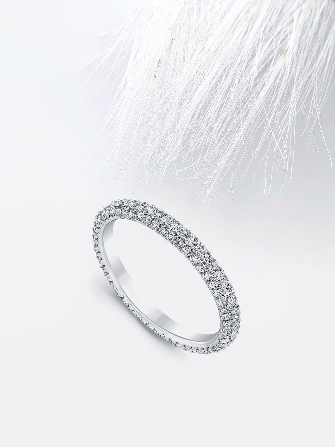 Round FG-VS1 Lab Grown Diamond Cluster Set Eternity Band