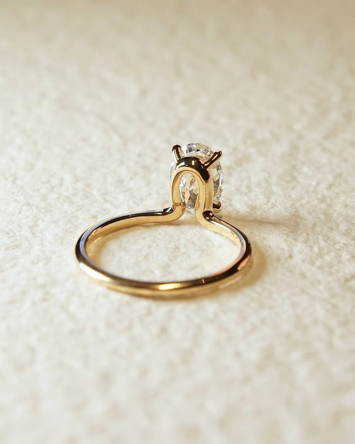 1.0 -3.0 CT Oval Cut Lab Grown Diamond Solitaire Engagement Ring