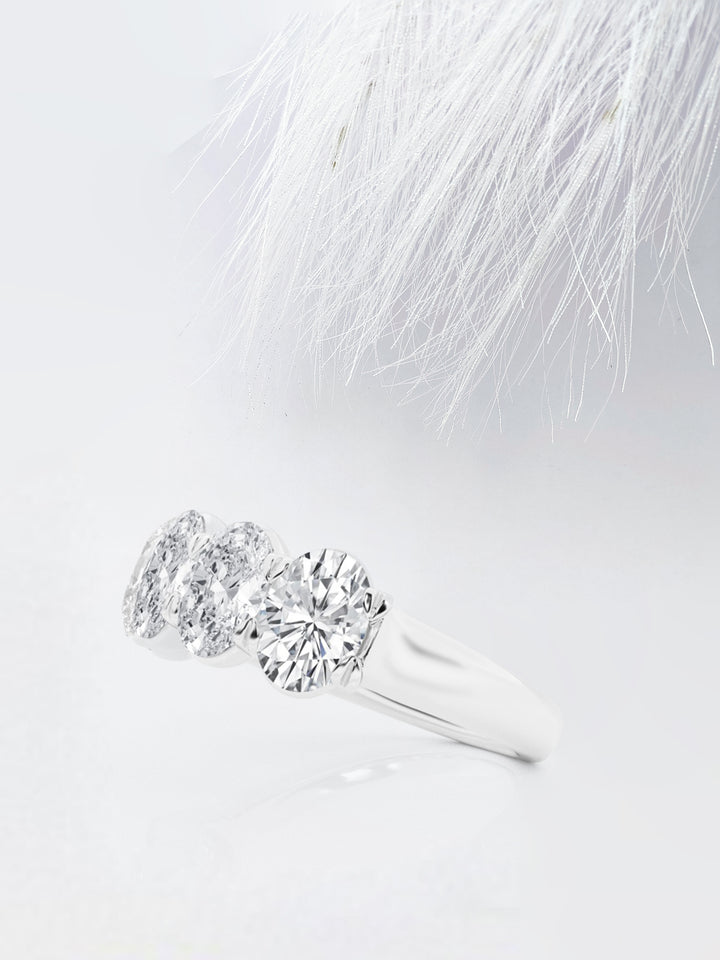 Round FG-VS2 Lab Grown Diamond Five Stone Wedding Band