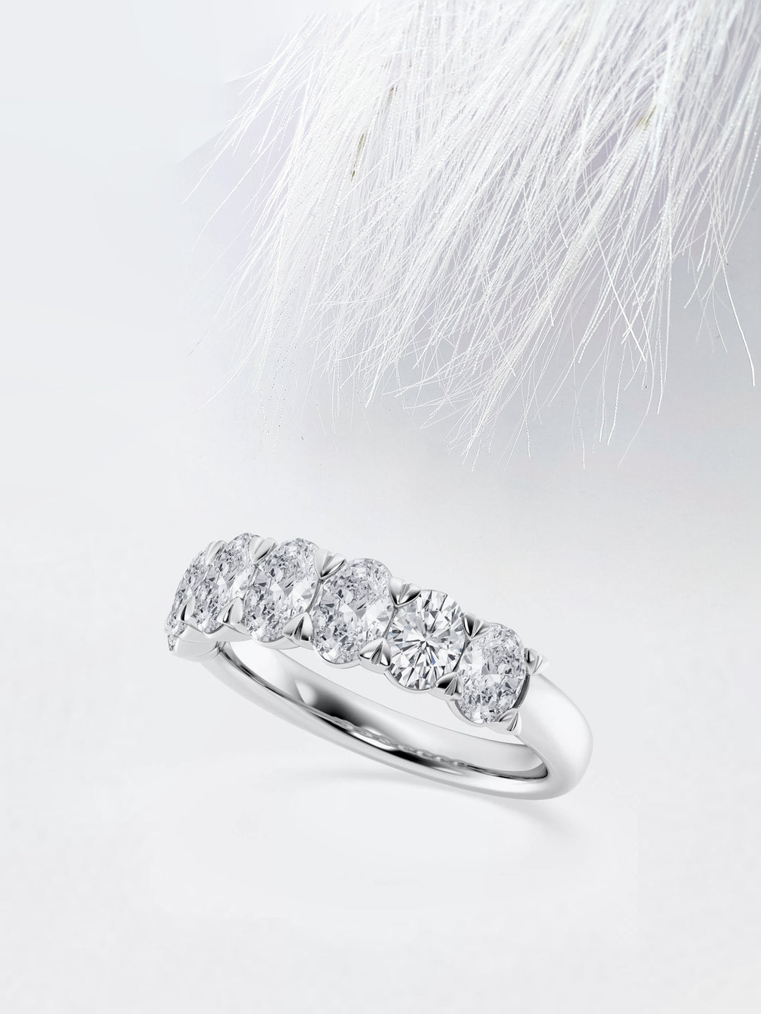 Oval FG-VS2 Lab Grown Diamond Seven Stone Wedding Band