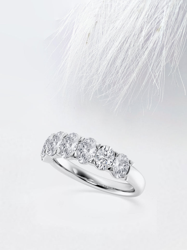 Oval FG-VS2 Lab Grown Diamond Seven Stone Wedding Band