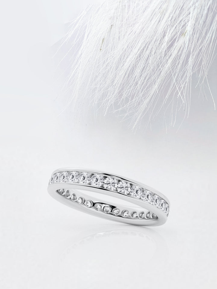 Round FG-VS2 Lab Grown Diamond Channel Set Wedding Band