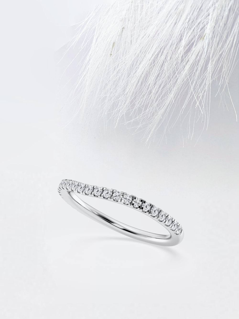 Round FG-VS2 Lab Grown Diamond Curved Eternity Band