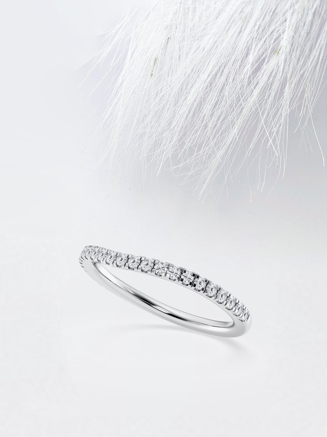 Round FG-VS2 Lab Grown Diamond Curved Eternity Band