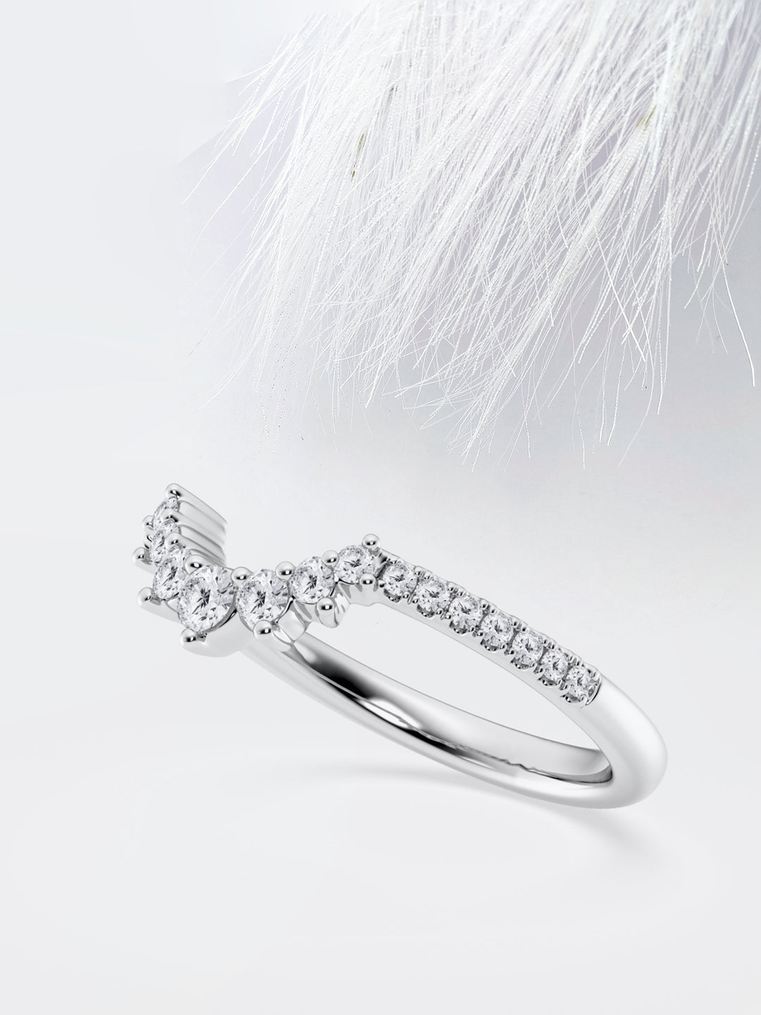 Round FG-VS2 Lab Grown Diamond Crown Wedding Band