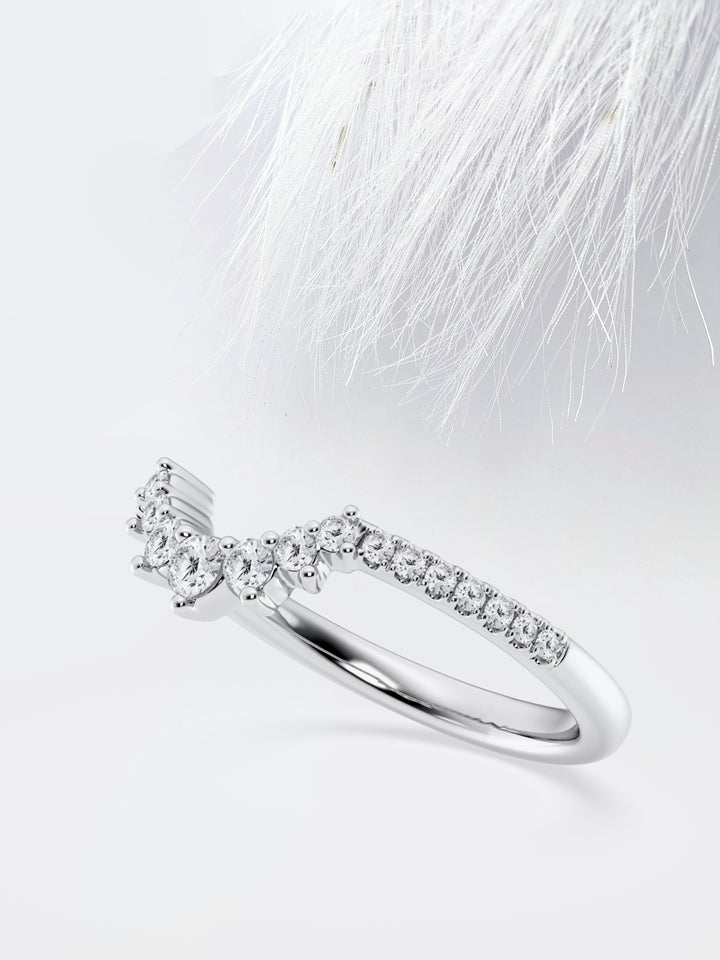 Round FG-VS2 Lab Grown Diamond Crown Wedding Band