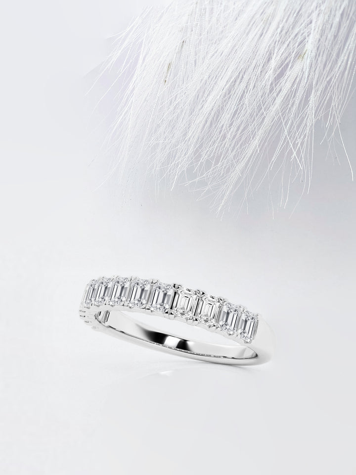 Emerald FG-VS2 Lab Grown Diamond Half Eternity Wedding Band