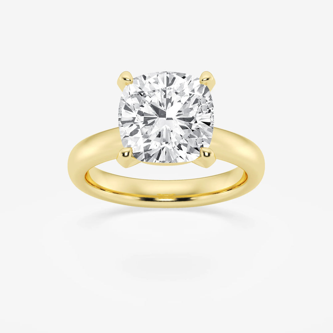 1.0CT Cushion Cut Moissanite Diamond Classic Solitaire Engagement Ring