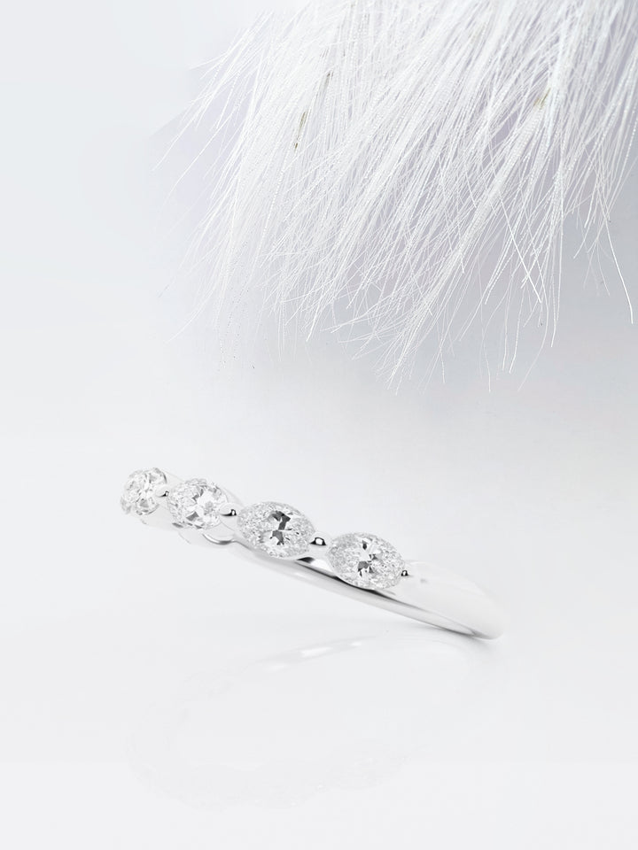 Marquise FG-VS2 Lab Grown Diamond Floating Wedding Band