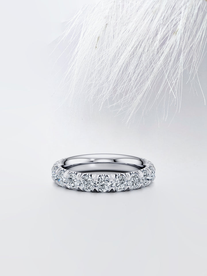 Round FG-VS1 Lab Grown Diamond Half Eternity Wedding Band
