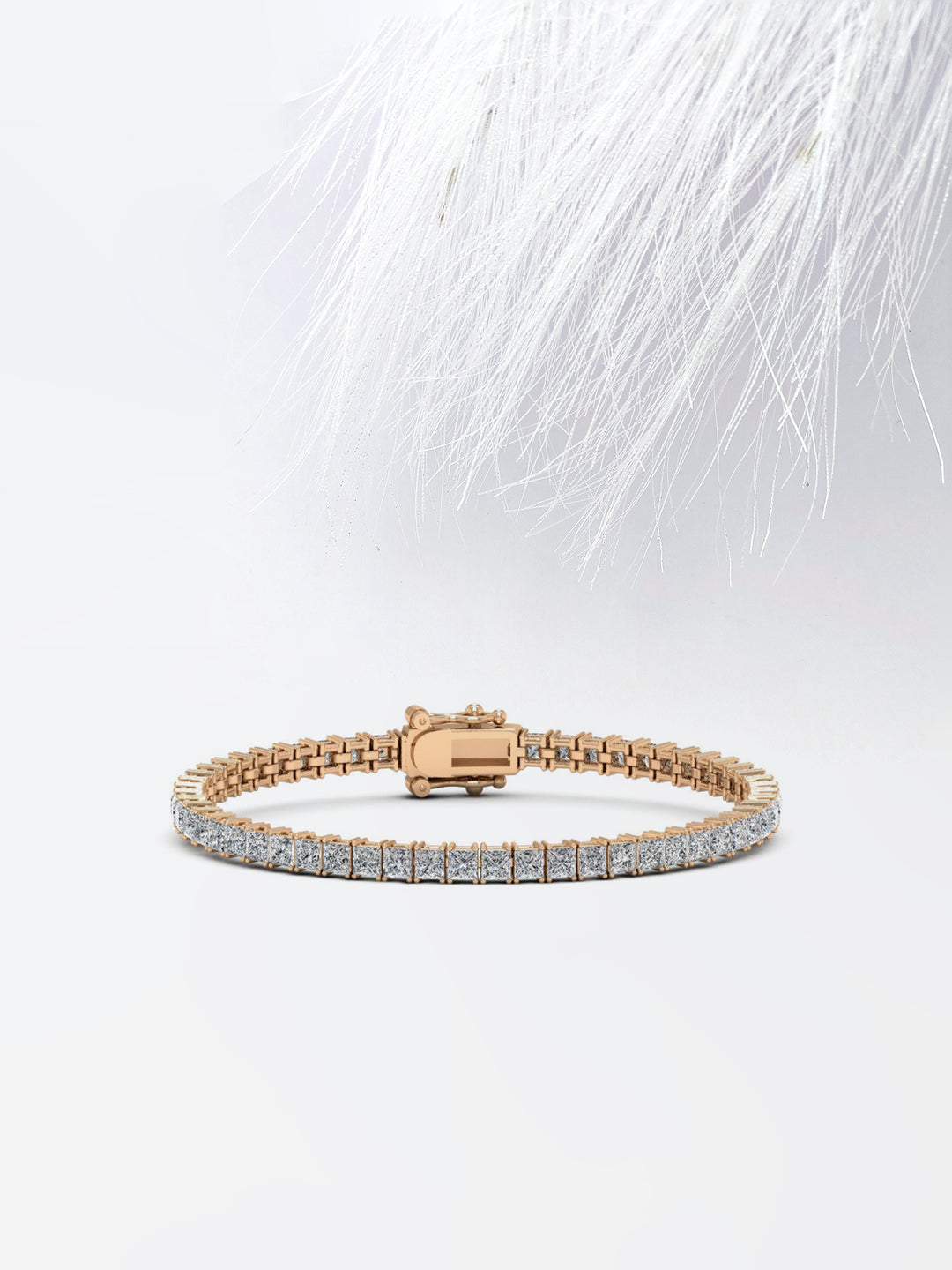 Princess cut Moissanite Diamond Tennis Bracelet In 14K White Gold