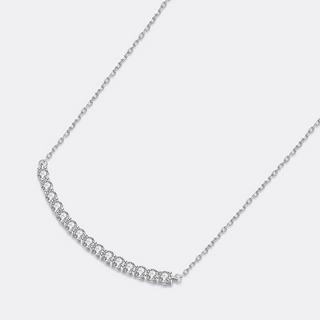 Round Cut Smiley Moissanite Diamond Necklace For Her