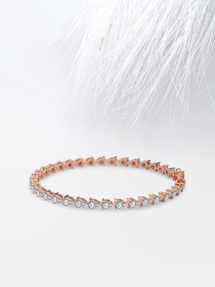 Pear Cut Moissanite Diamond Tennis Bracelet For Women