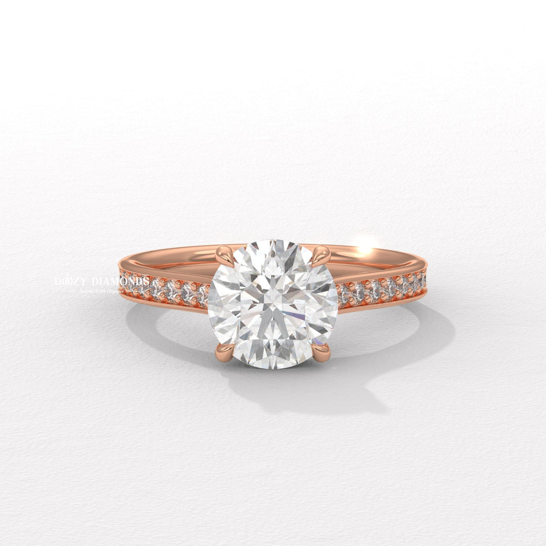 9. French Pave Diamond Ring
10. Detailed Pave Setting Engagement Ring
11. Halo Pave Yellow Gold Ring