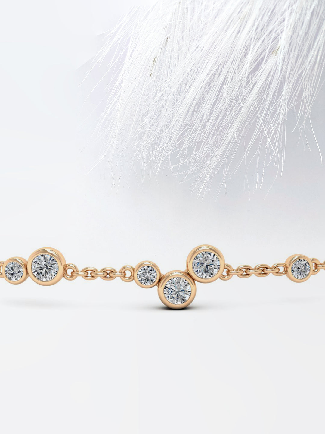 Round Cut Moissanite Diamond Bezel Set Bracelet For Women