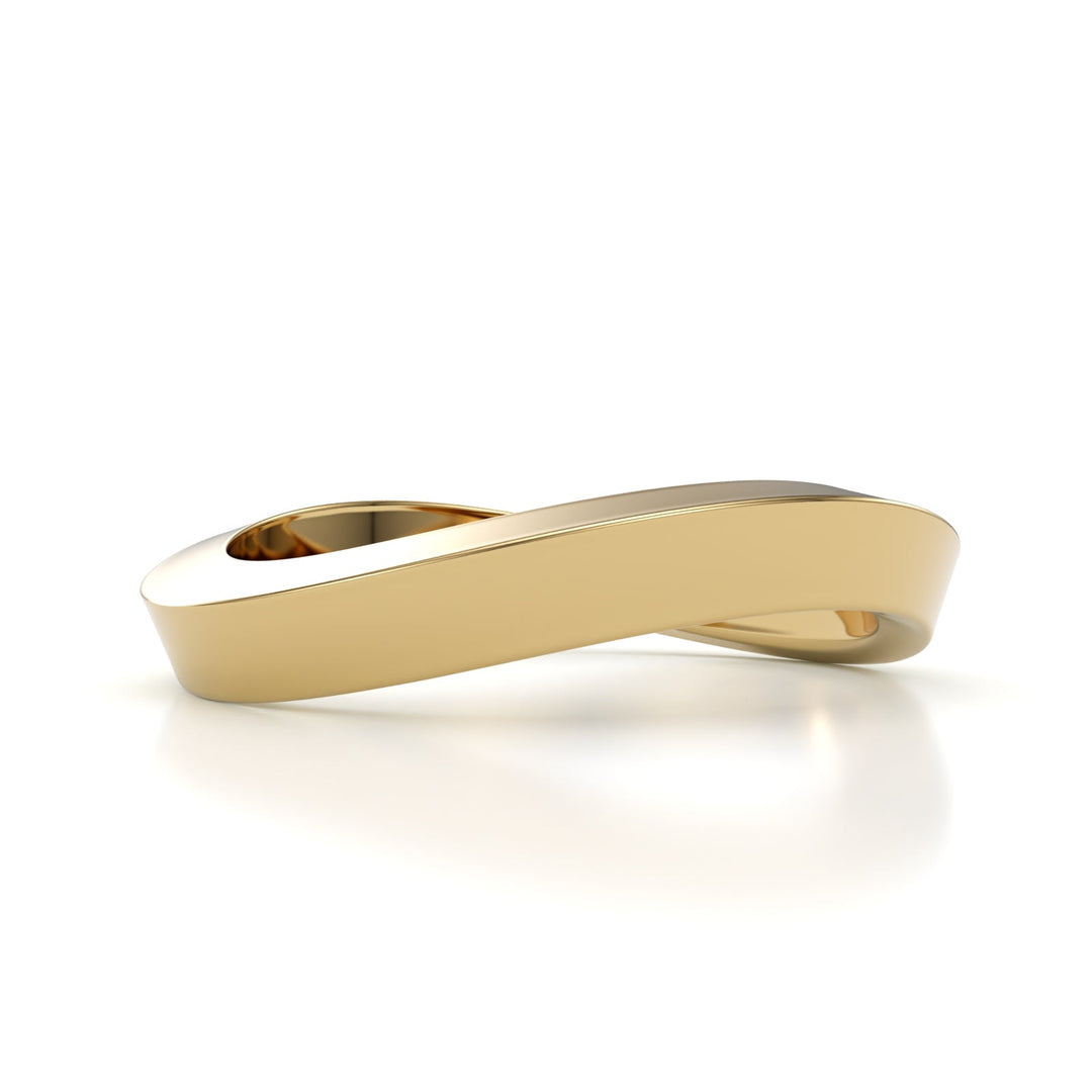 14k|18K Solid Gold Unique Curved Wedding Band for Women