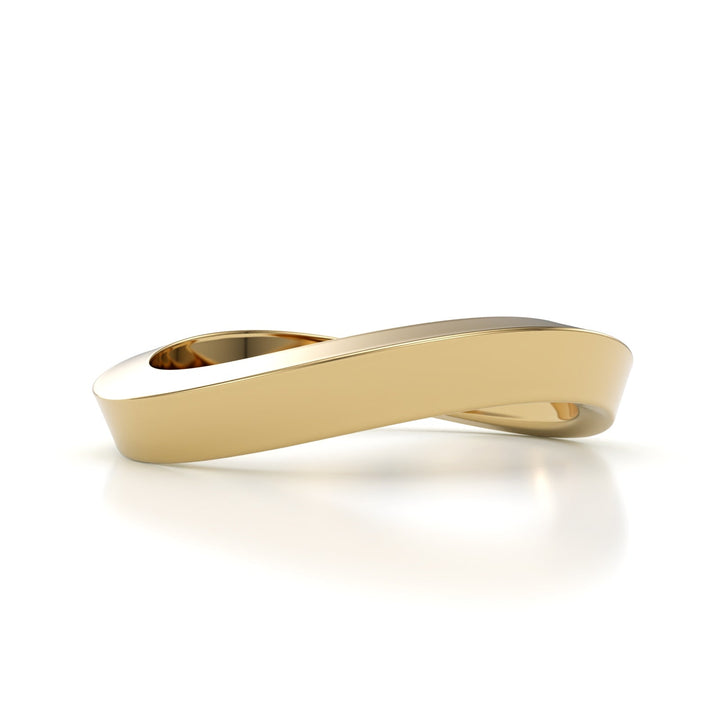 14k|18K Solid Gold Unique Curved Wedding Band for Women