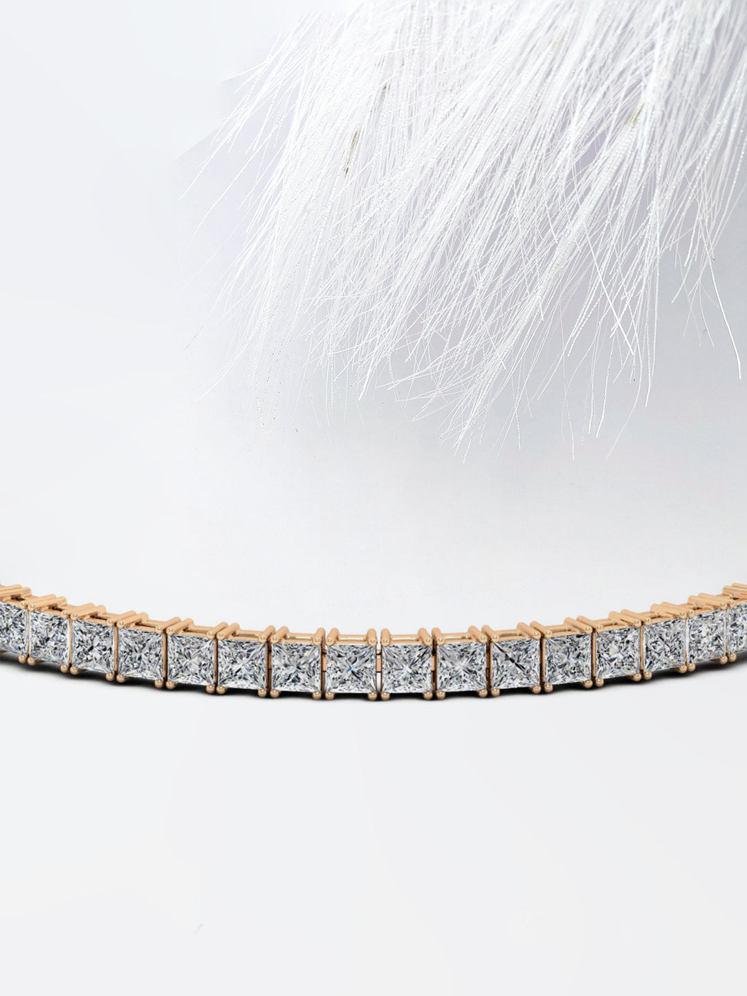Princess cut Moissanite Diamond Tennis Bracelet In 14K White Gold