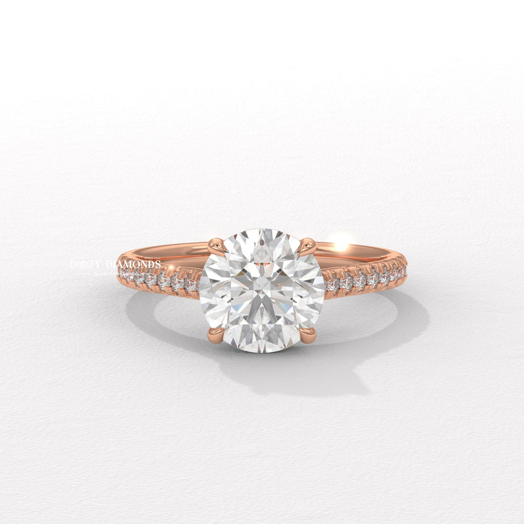 Round Brilliant Cut Pave Ring
8. Micro Pave Lab Diamond Ring
9. Classic Pave Engagement Ring