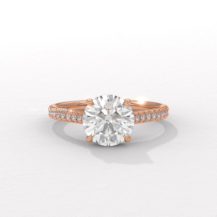 Round Brilliant Cut Pave Ring
8. Micro Pave Lab Diamond Ring
9. Classic Pave Engagement Ring