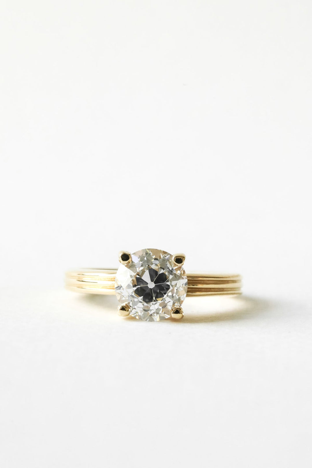 2.06CT Old European Round F-VS Lab Grown Diamond Wedding Ring Set