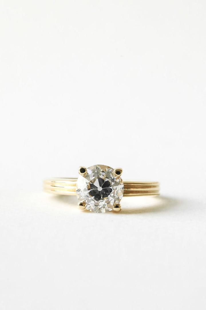 2.06CT Old European Round F-VS Lab Grown Diamond Wedding Ring Set