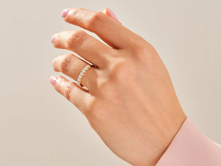 0.35 CT Seven Stone Diamond CVD EF/VVS Wedding Anniversary Band For Women